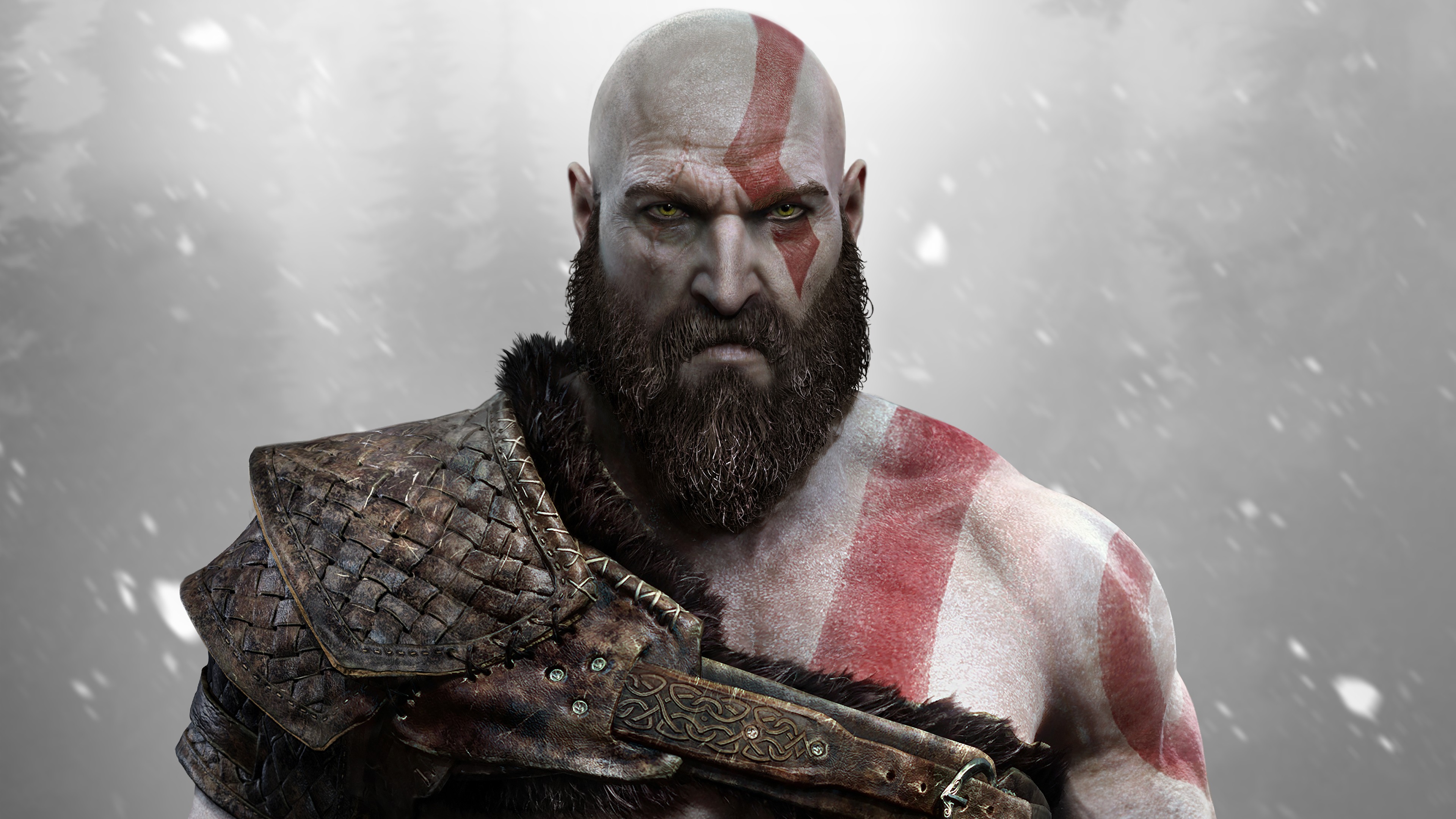 Kratos God Of War God Of War 4 Video Games Warrior Beards God Of War 2018 Frontal View 3840x2160