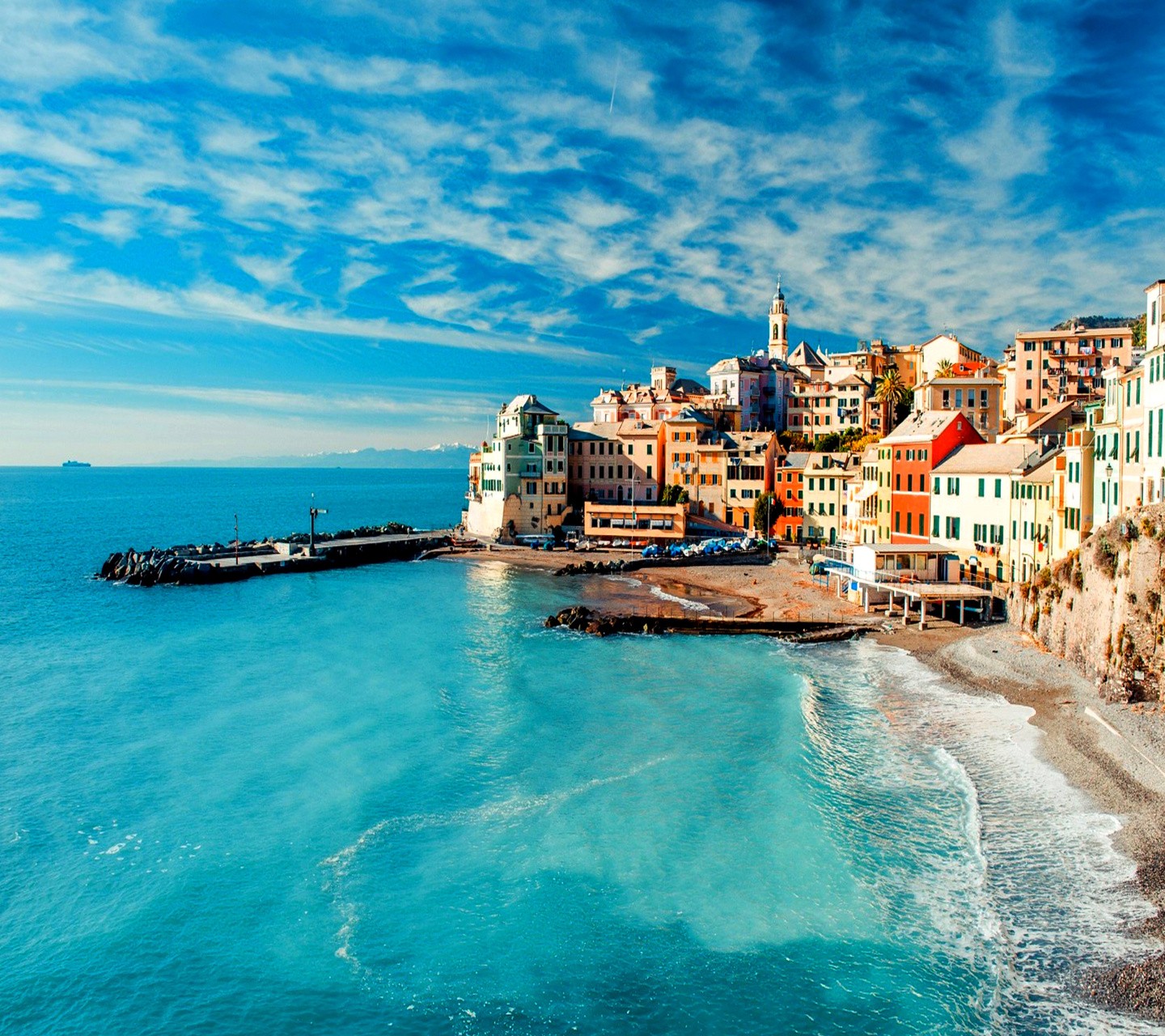 Sea City Cinque Terre Beach Italy Cityscape 1440x1280