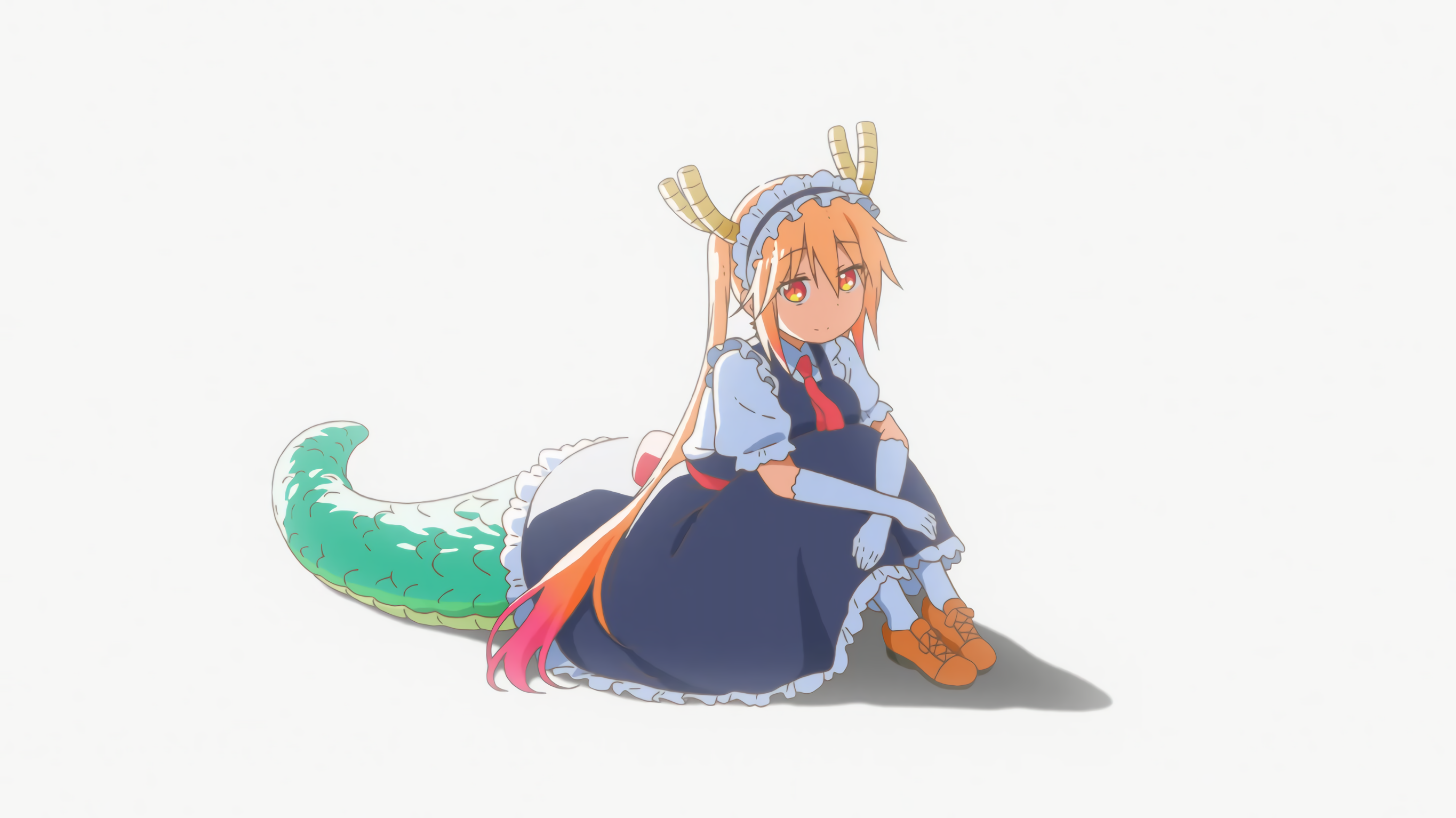 Miss Kobayashis Dragon Maid Tohru Kobayashi San Chi No Maid Dragon Simple Background Maid Outfit Ani 2730x1534