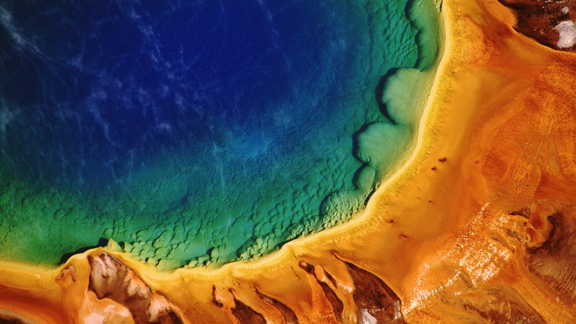 Nature Yellowstone National Park Aerial View Water 1920x1080