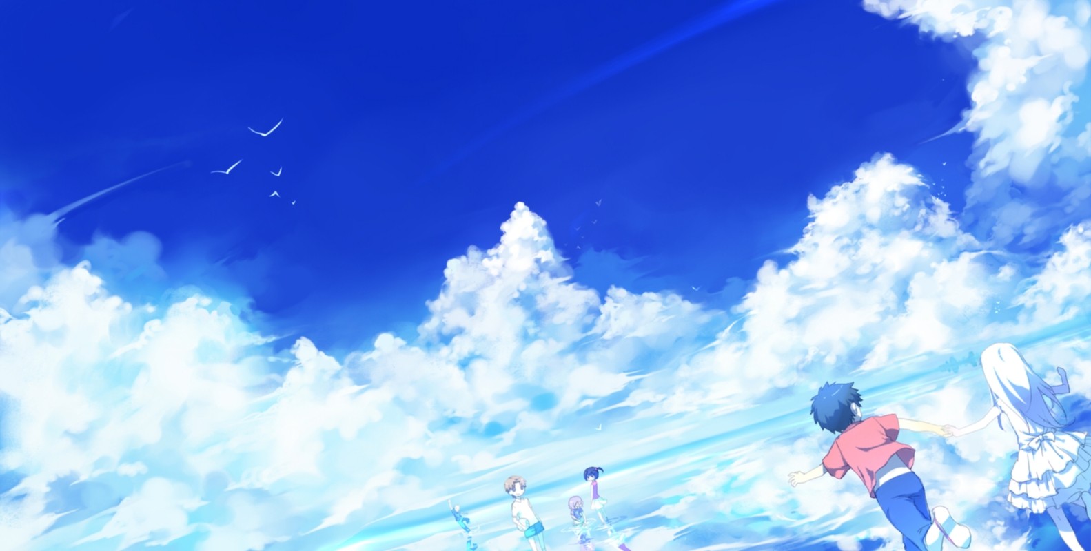 Anime Ano Hi Mita Hana No Namae Wo Bokutachi Wa Mada Shiranai Sky Clouds 1583x800