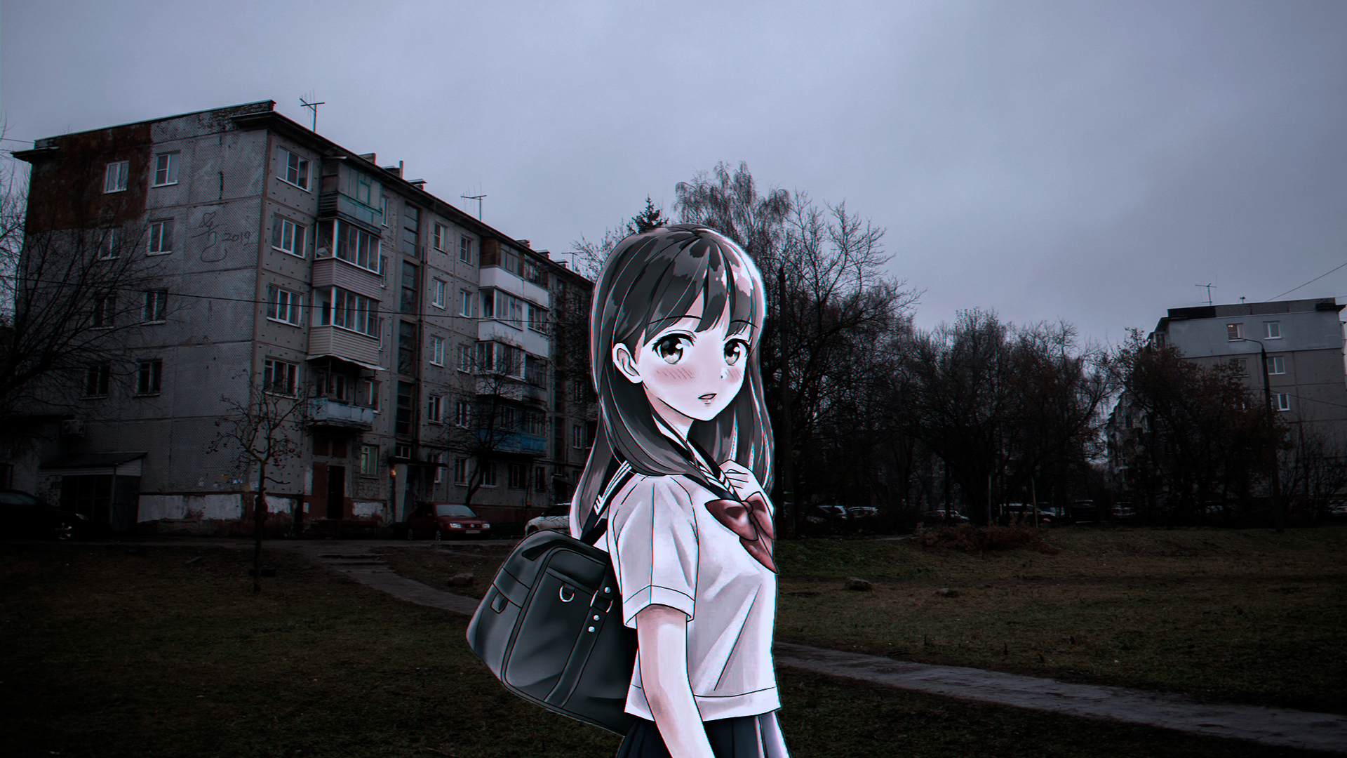 Anime Girls Soviet Union Russia House Anime Irl School 1920x1080