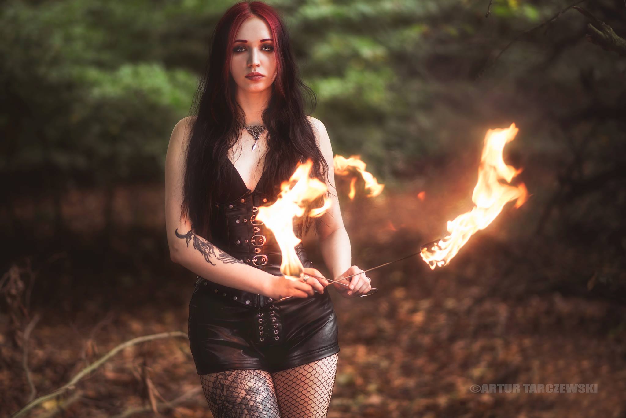 Fantasy Girl Artur Tarczewski Women Outdoors Fire 2048x1367