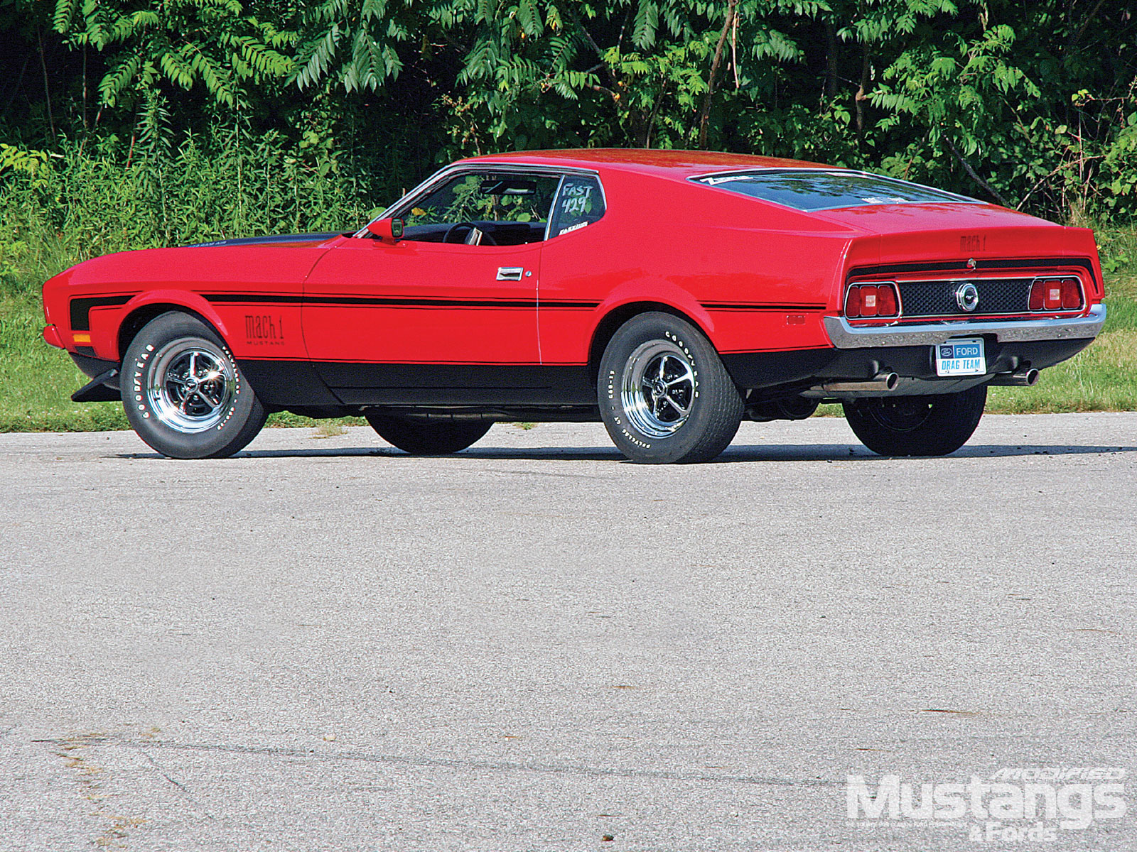 Ford Mustang Mach 1 Muscle Car Fastback Red Car 1600x1200
