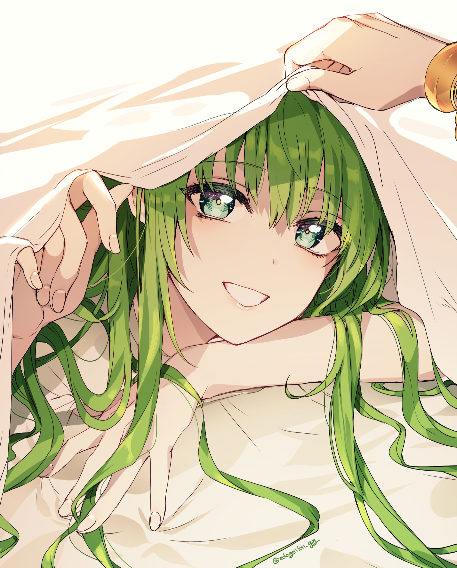 Fate Series FGO Fate Grand Order Anime Boys Long Hair 2D Smiling White Bed Sheets Messy Hair Enkidu  1517x1885