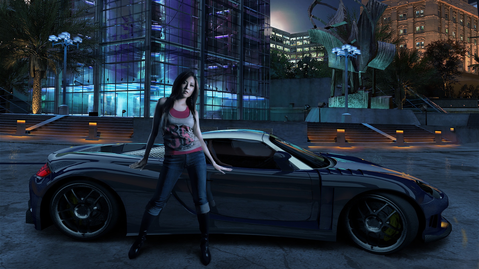 Car Building Girl Woman Need For Speed 1920x1080