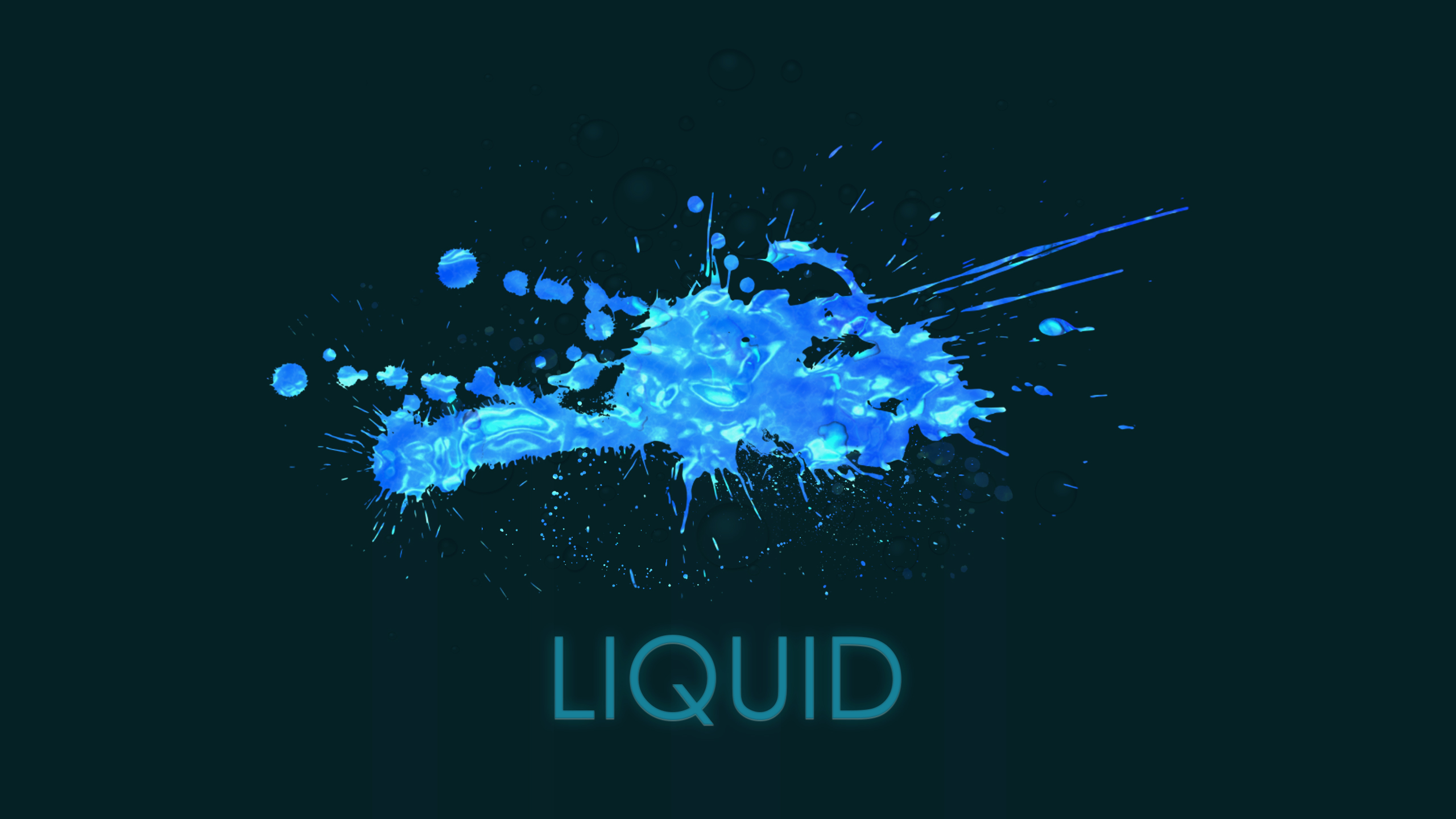 Minimalism Text Aqua Liquid Cyan 2560x1440