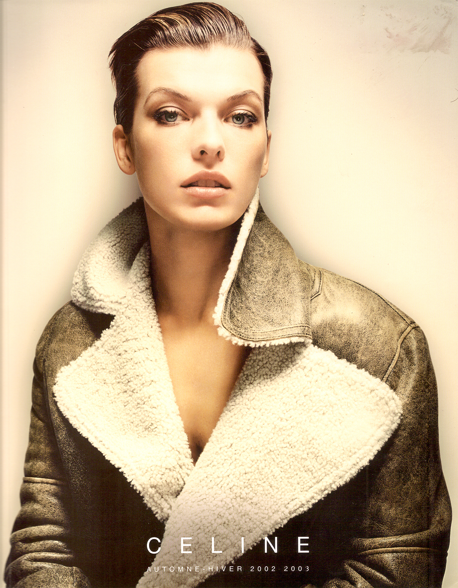 Milla Jovovich Actress Model Brunette Green Eyes Bomber Jacket Women 1558x2000