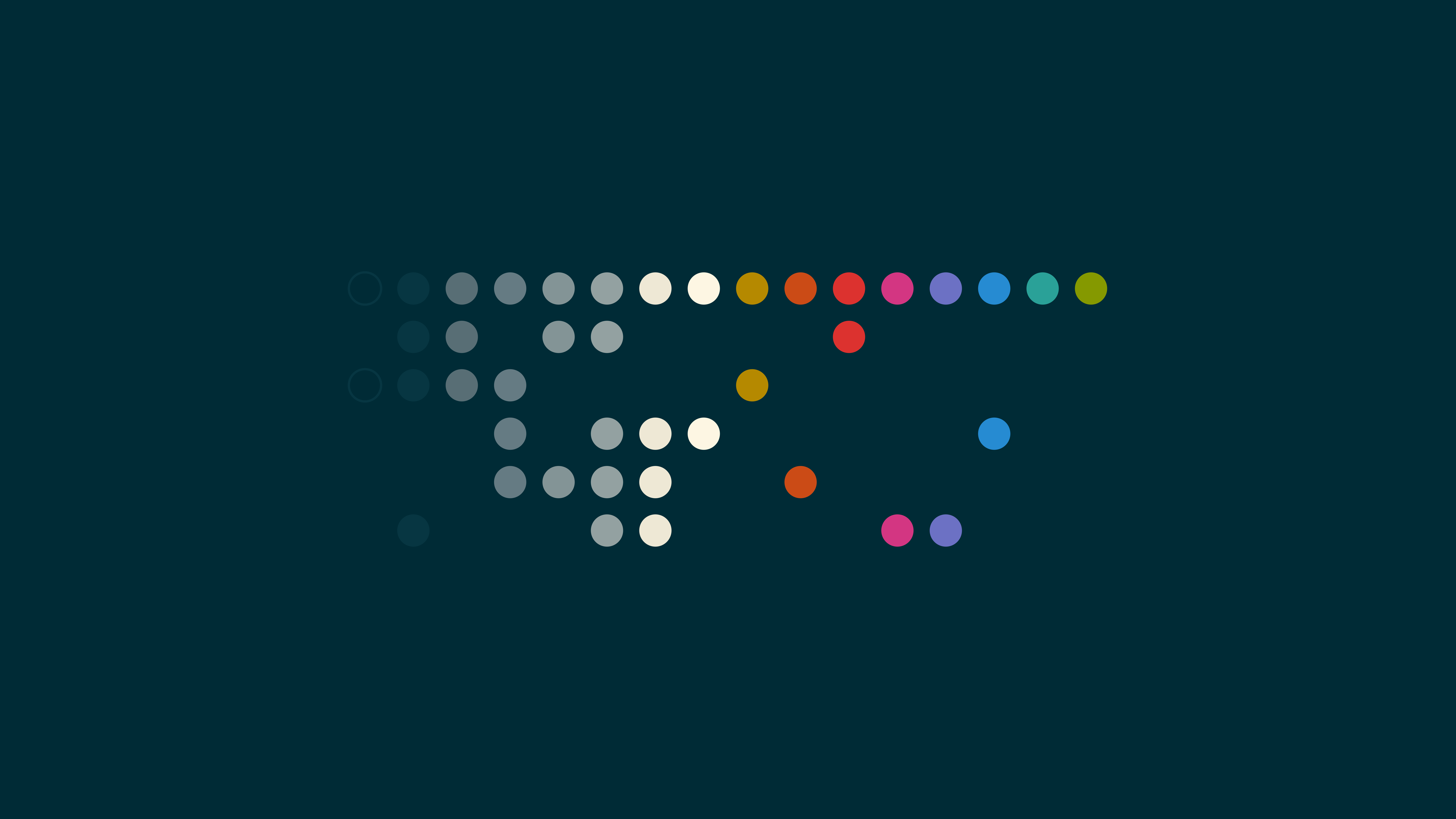 Minimalism Simple Background Solarized Colorscheme Circle Dots Colorful Spectrum Blue Background 7680x4320