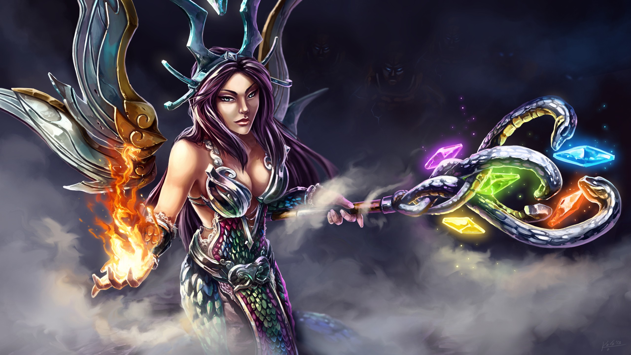 Fantasy Girl Fantasy Art Smite Video Games 2014 Year 2560x1440