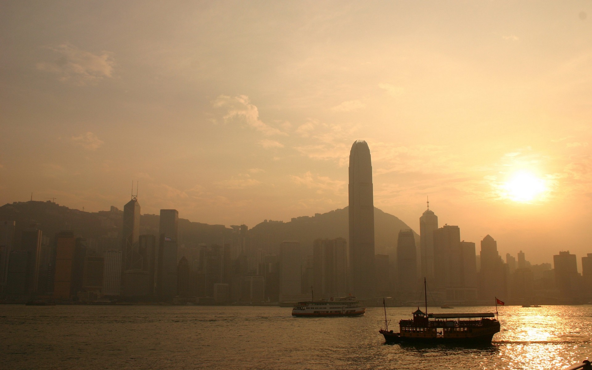 Urban City Architecture Building Cityscape Skyscraper Photography Sunset Hong Kong Victoria Harbour 1920x1200