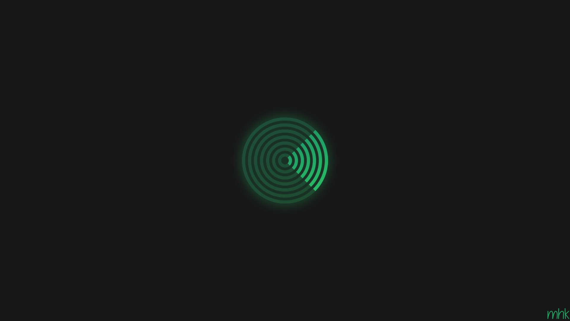 Minimalism Green Dark Radar Circle Simple Background 1920x1080