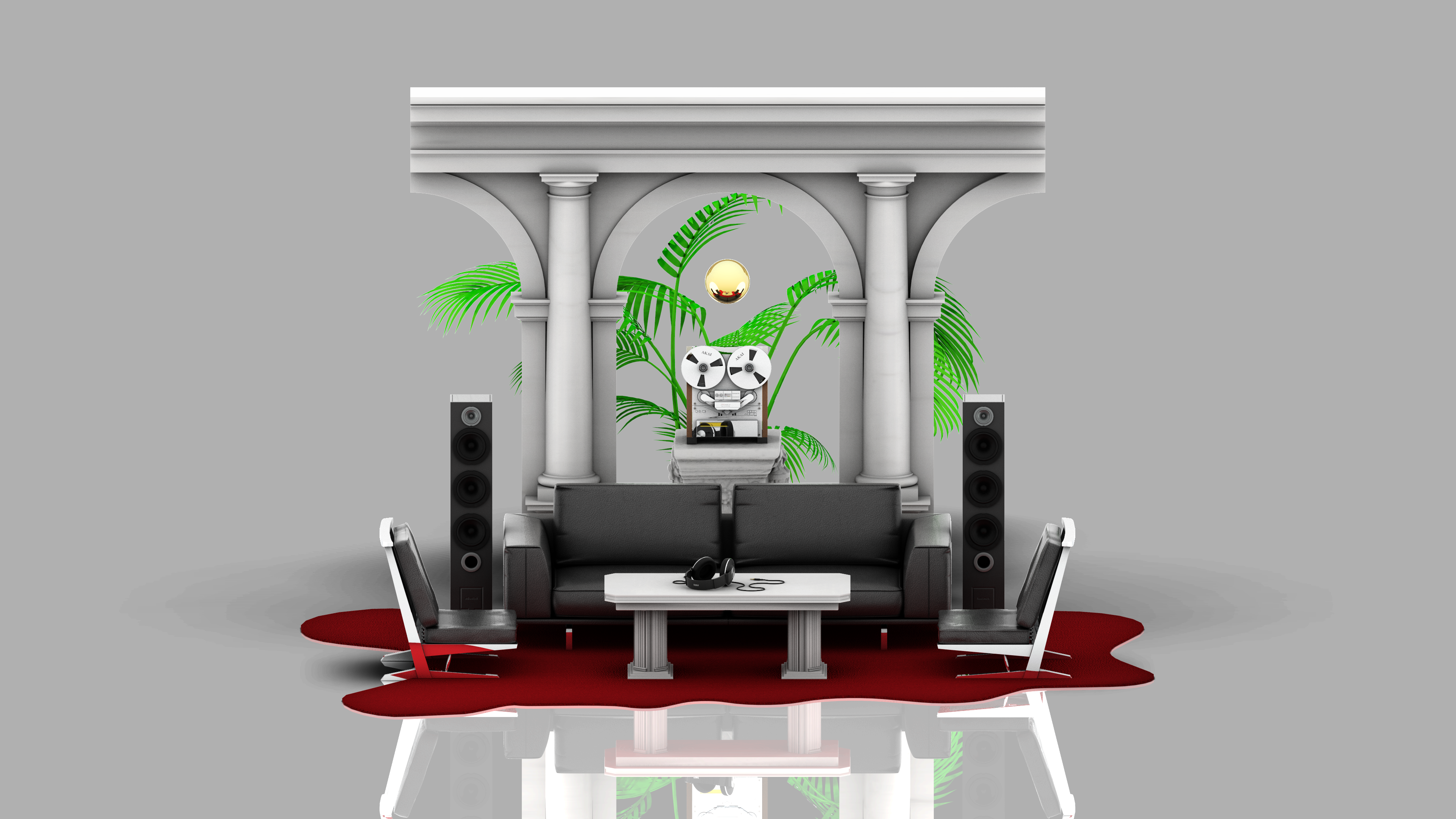 3D 3d Object 3d Design Graphic Design Room Architecture Models Carpets Marble Plants Couch Music Spe 3840x2160