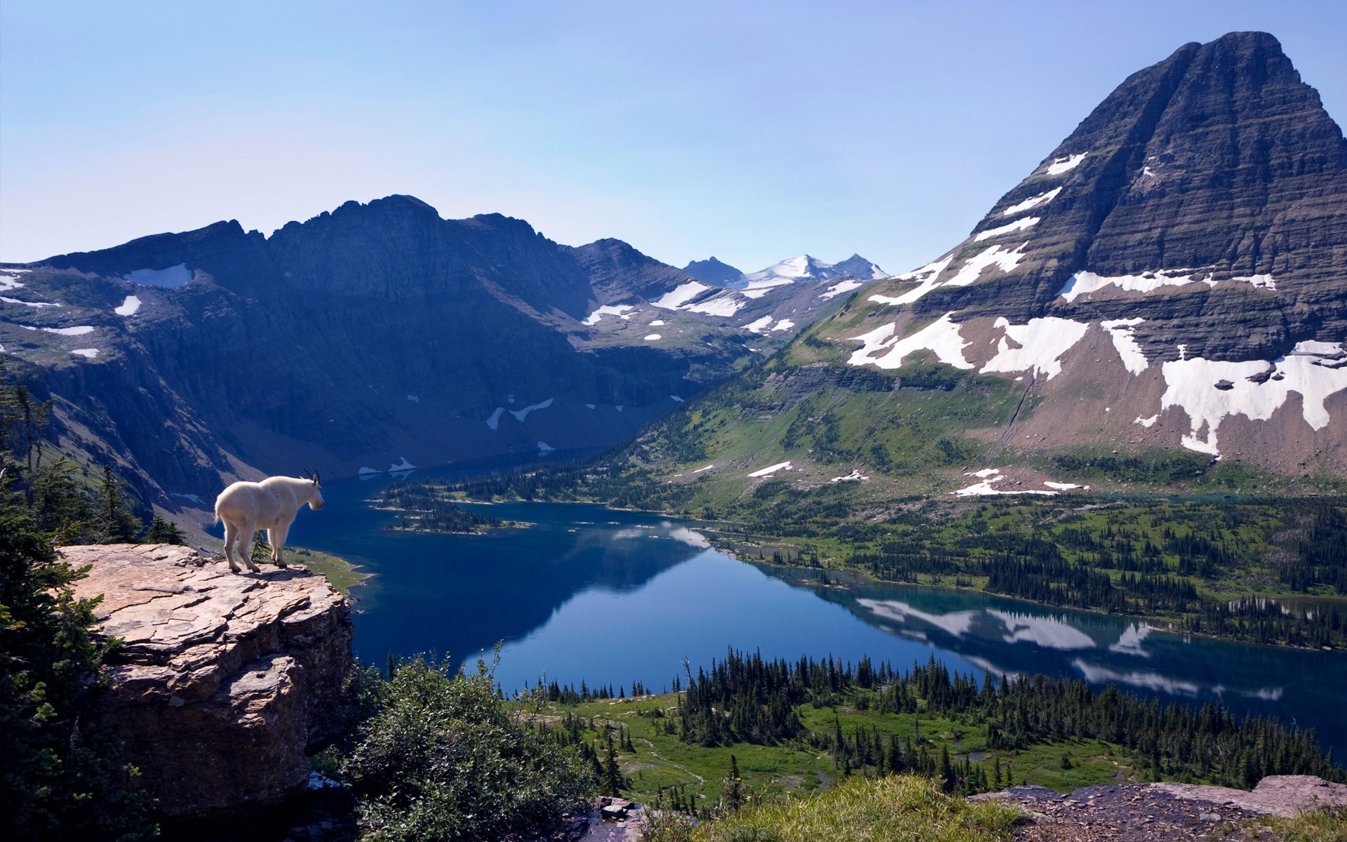 Nature Mountains Lake Reflection Landscape Glacier National Park 1920x1200