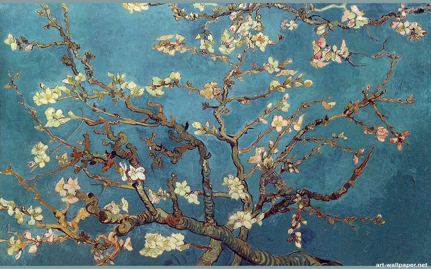 Vincent Van Gogh Classic Art Painting Flowers Trees Artwork 1680x1050