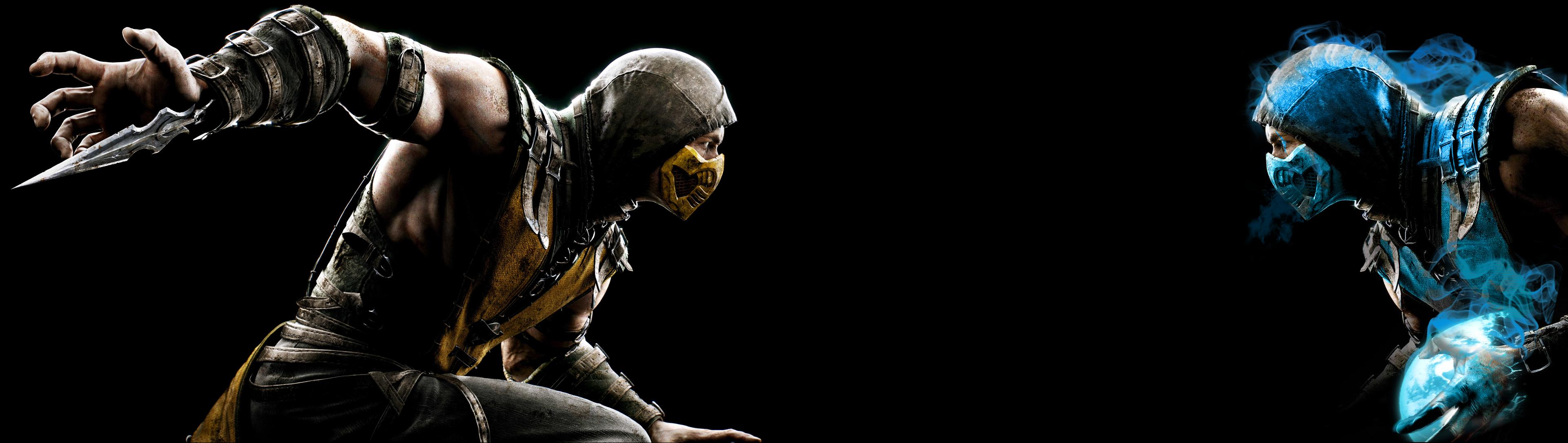 Mortal Kombat X Scorpion Character Sub Zero 3840x1085