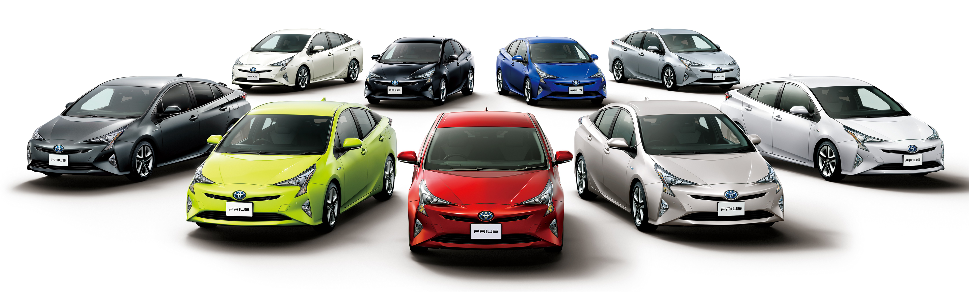 Toyota Prius Car Vehicle Electric Car Dual Monitors Multiple Display Simple Background 3840x1200