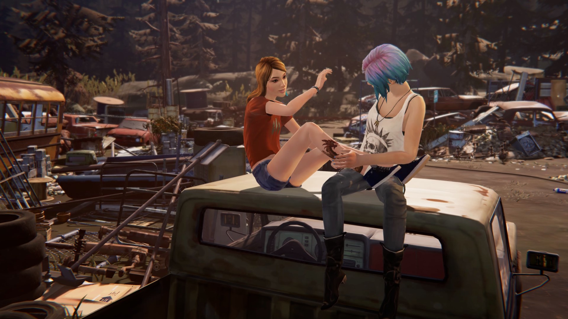 Life Is Strange Before The Storm Chloe Price Rachel Amber Skinny Jeans Necklace High Heeled Boots Bl 1920x1080