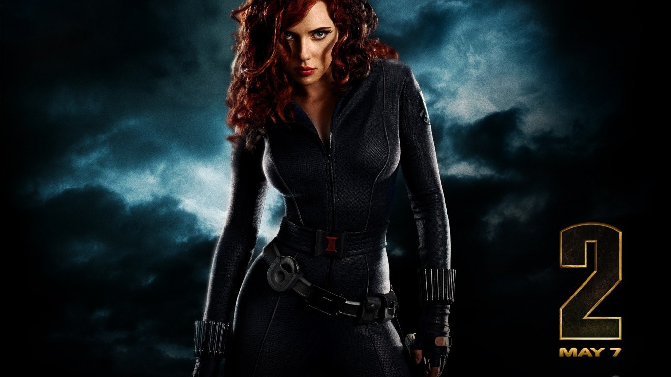 Comics Scarlett Johansson Iron Man 2 Black Widow Superheroines 1366x768