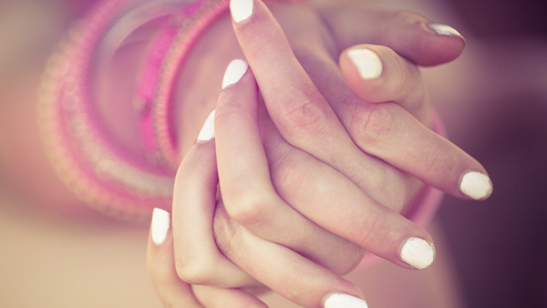 Depth Of Field Hands Fingers Painted Nails Holding Hands Women 1920x1080
