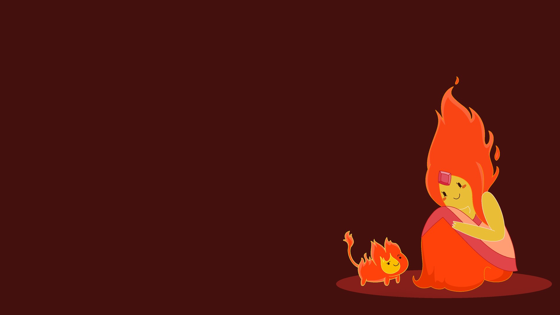 Adventure Time Flame Princess Fantasy Girl Red Background 1920x1080