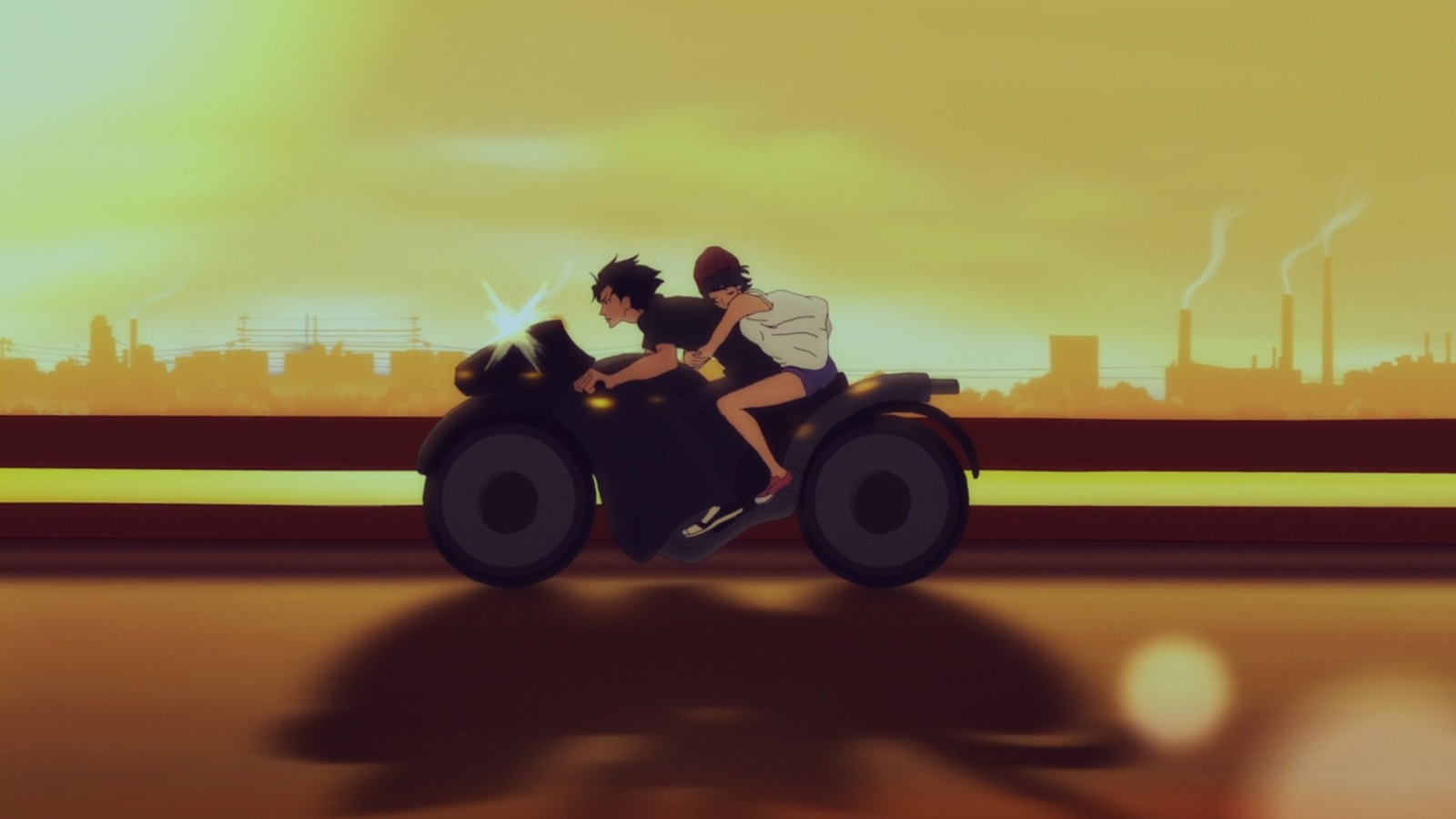 Devilman Crybaby Anime Motorcycle City 1600x900