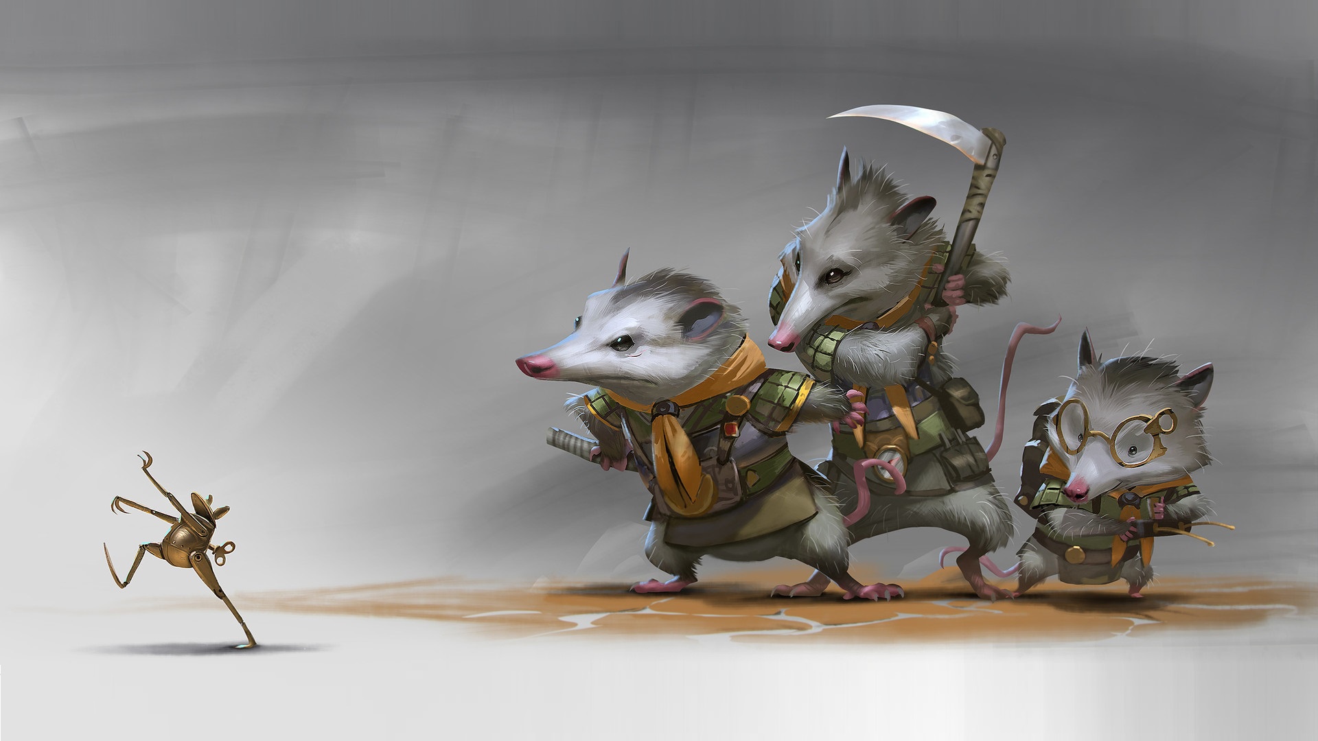 Animals Artwork Digital Art Rudy Siswanto Scythe Illustration Scouts Toys Machine 1920x1080