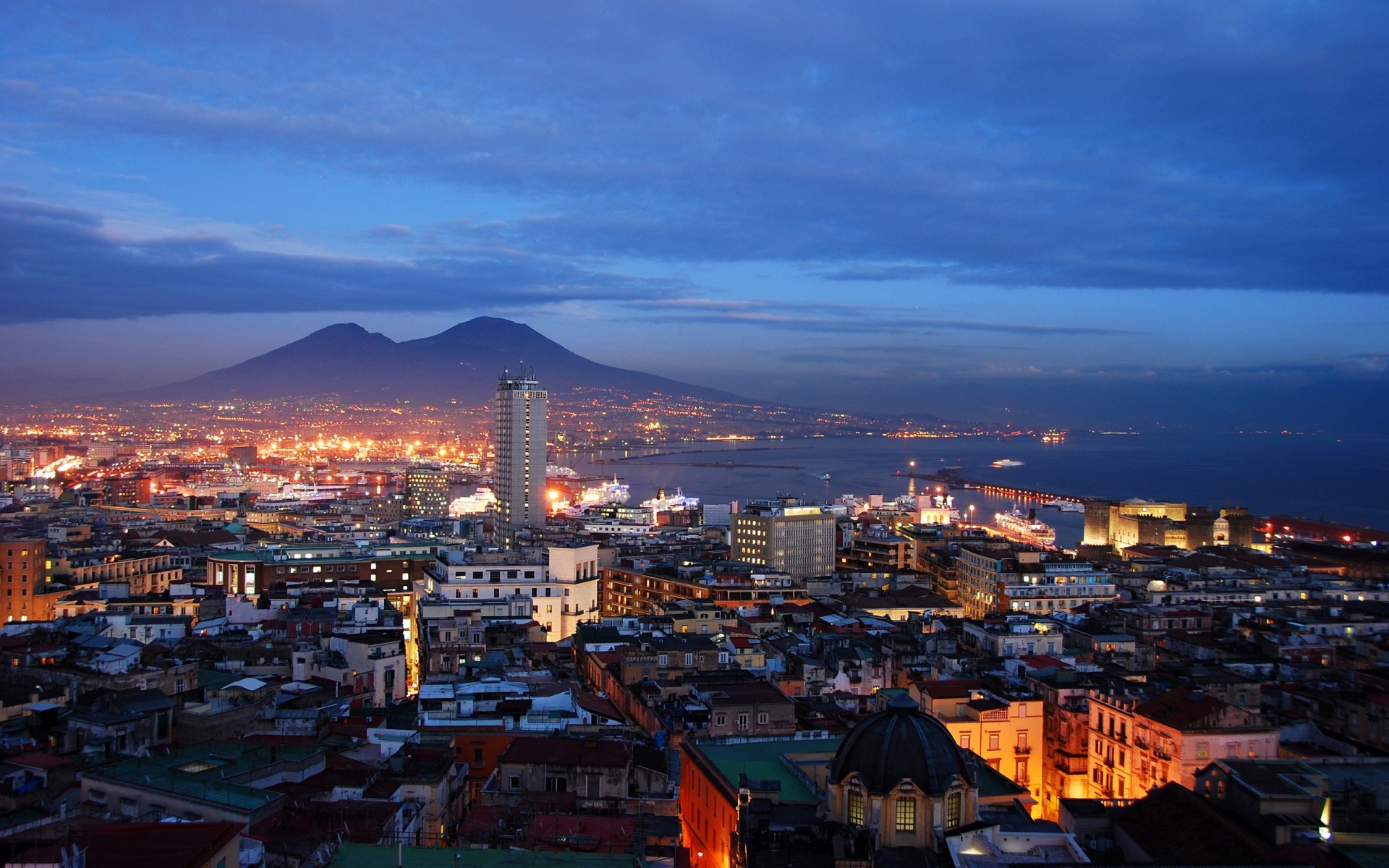 Naples Italy Vesuve Cityscape 1920x1200