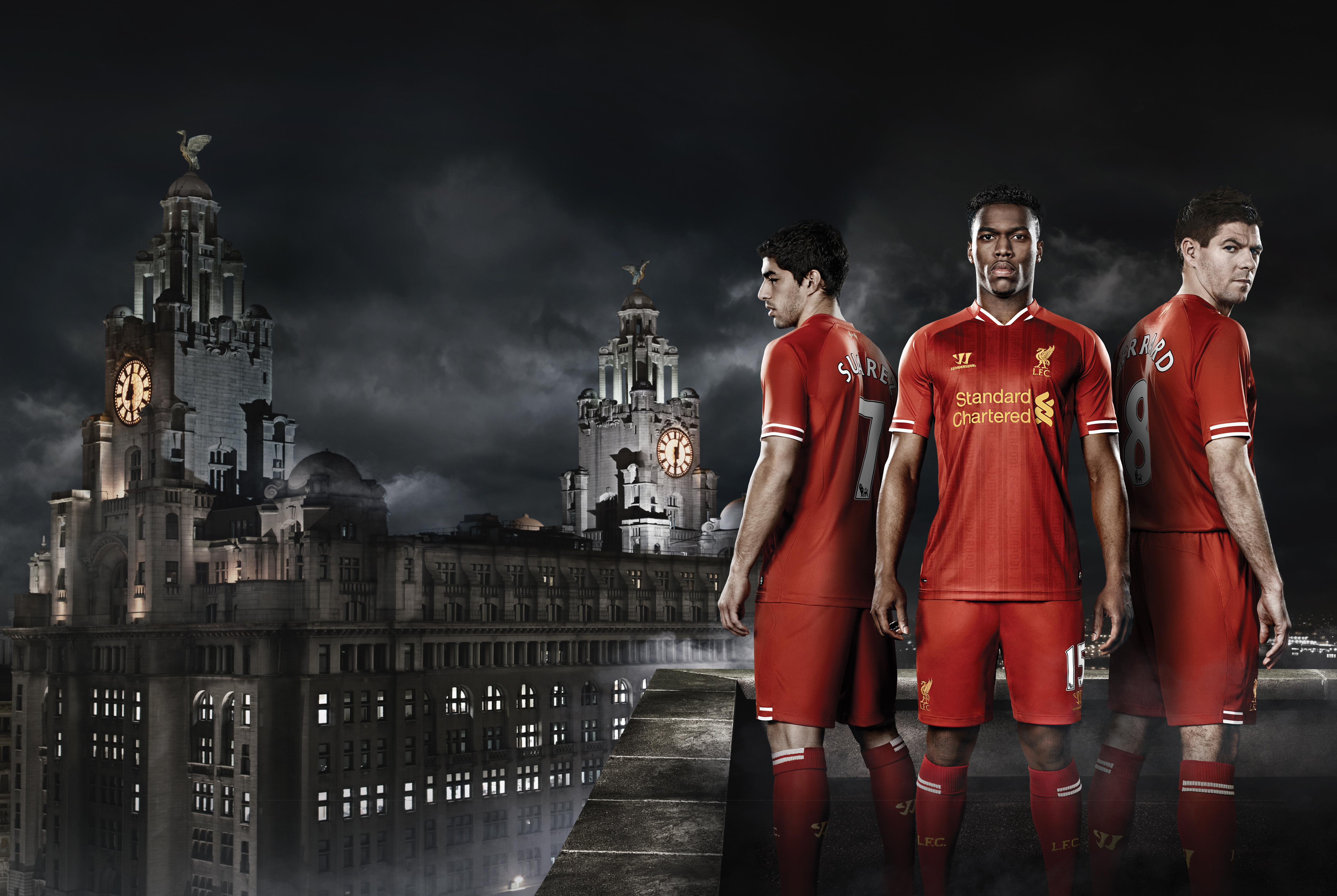 Luis Suarez Daniel Sturridge Liverpool F C Steven Gerrard Soccer 5000x3352