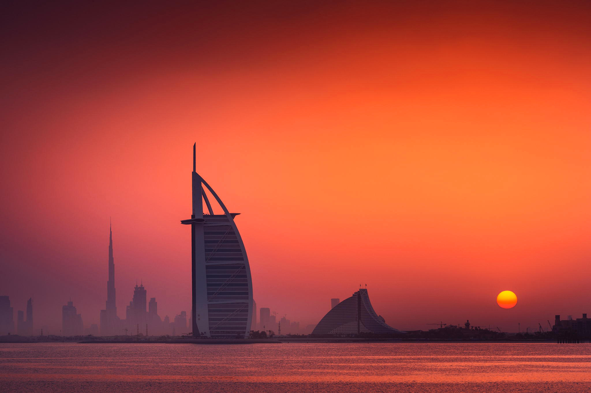 Dubai Burj Al Arab Evening Sunset 2048x1365