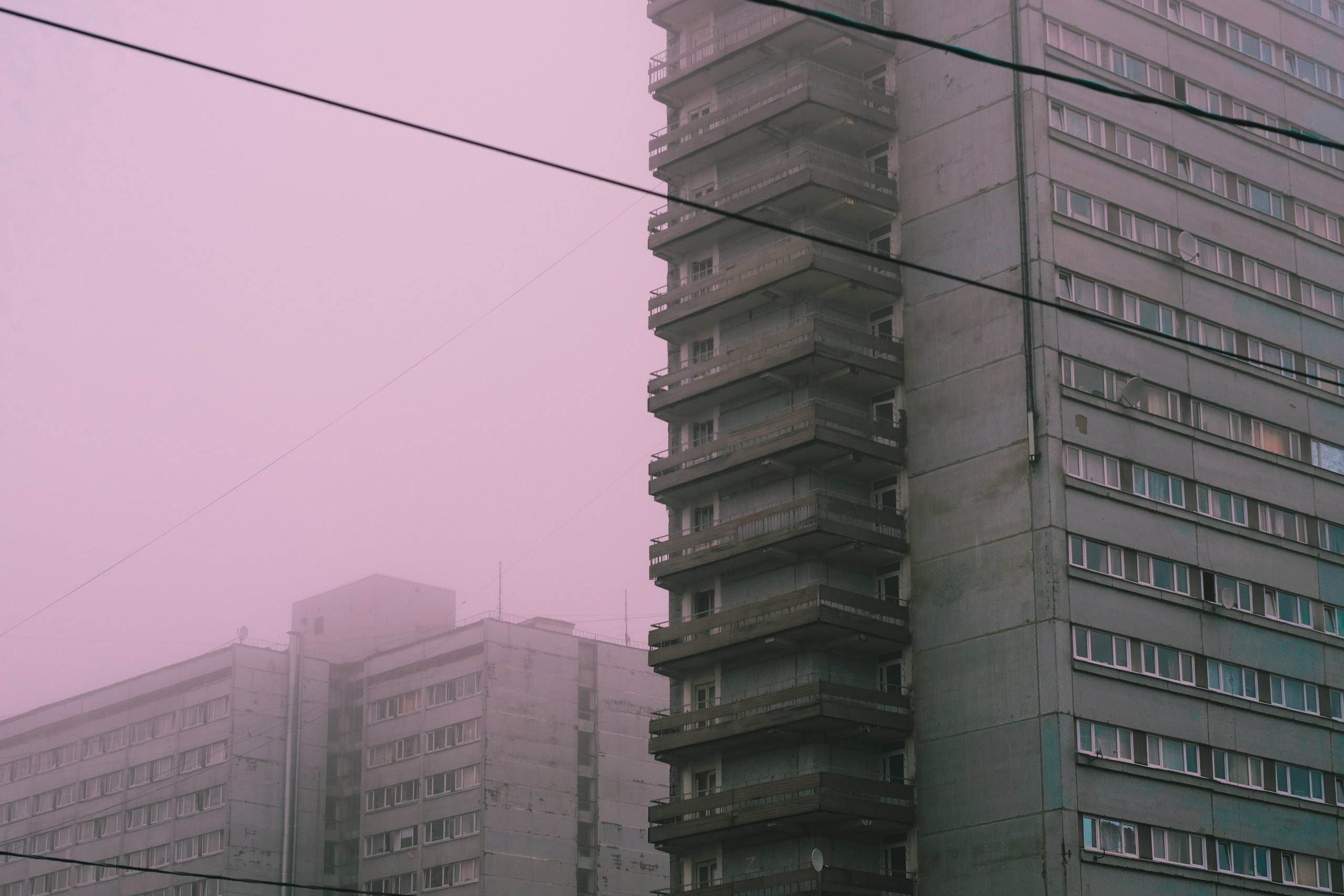 City Mist Block Of Flats Architecture Depressing Balcony 2560x1707