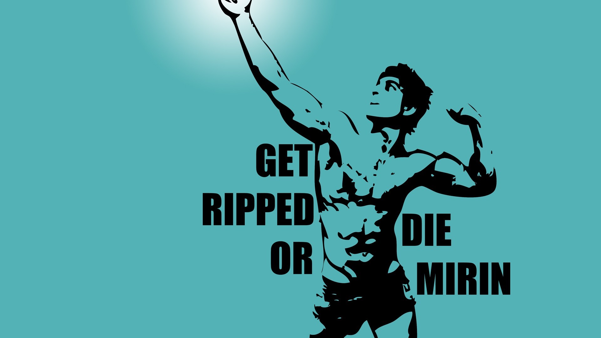 Motivational Blue Background Men Artwork Typography Bodybuilder 1920x1080