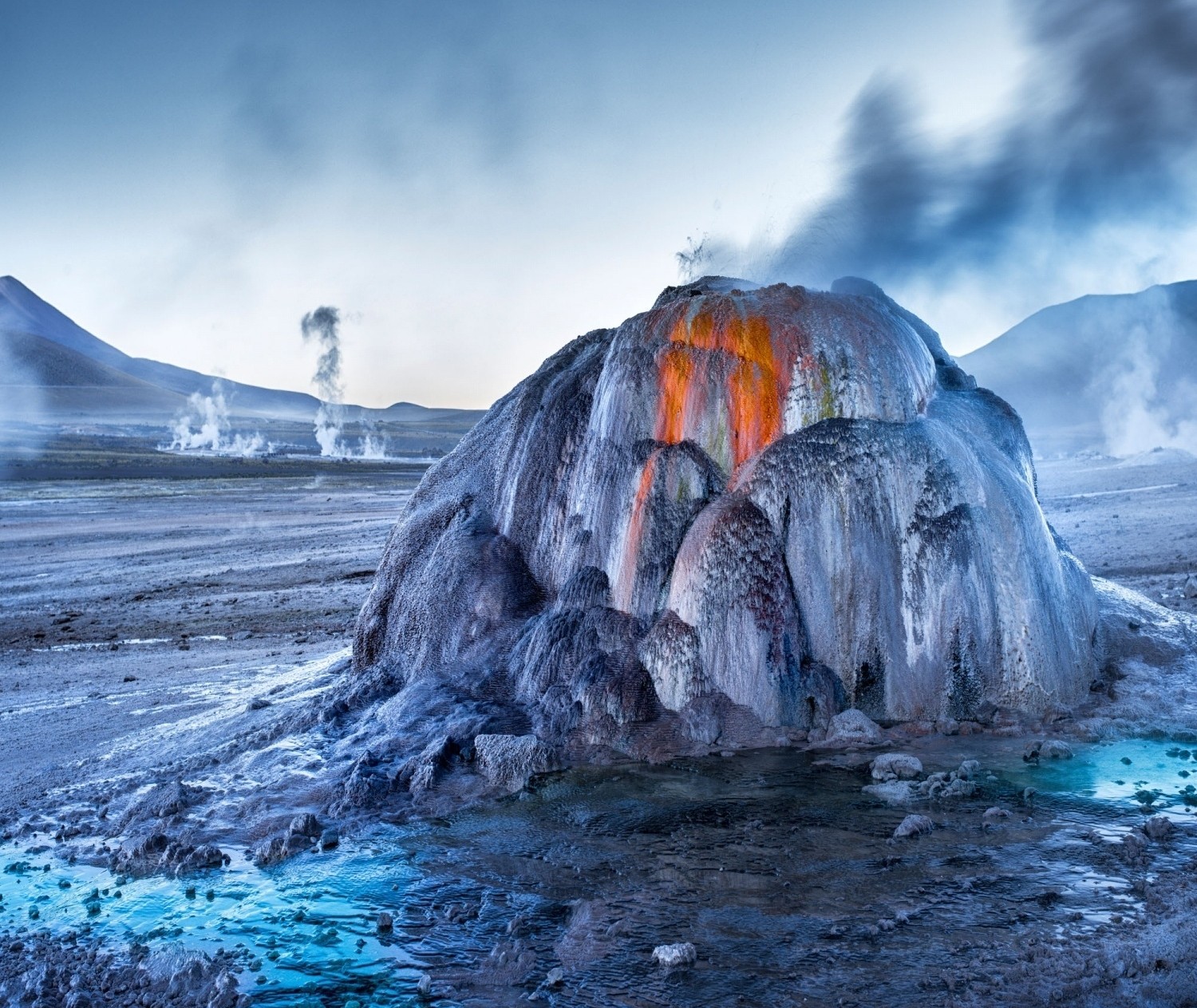 Atacama Desert Geysers Chile Desert Water Mountains Cold Nature Landscape 1500x1263