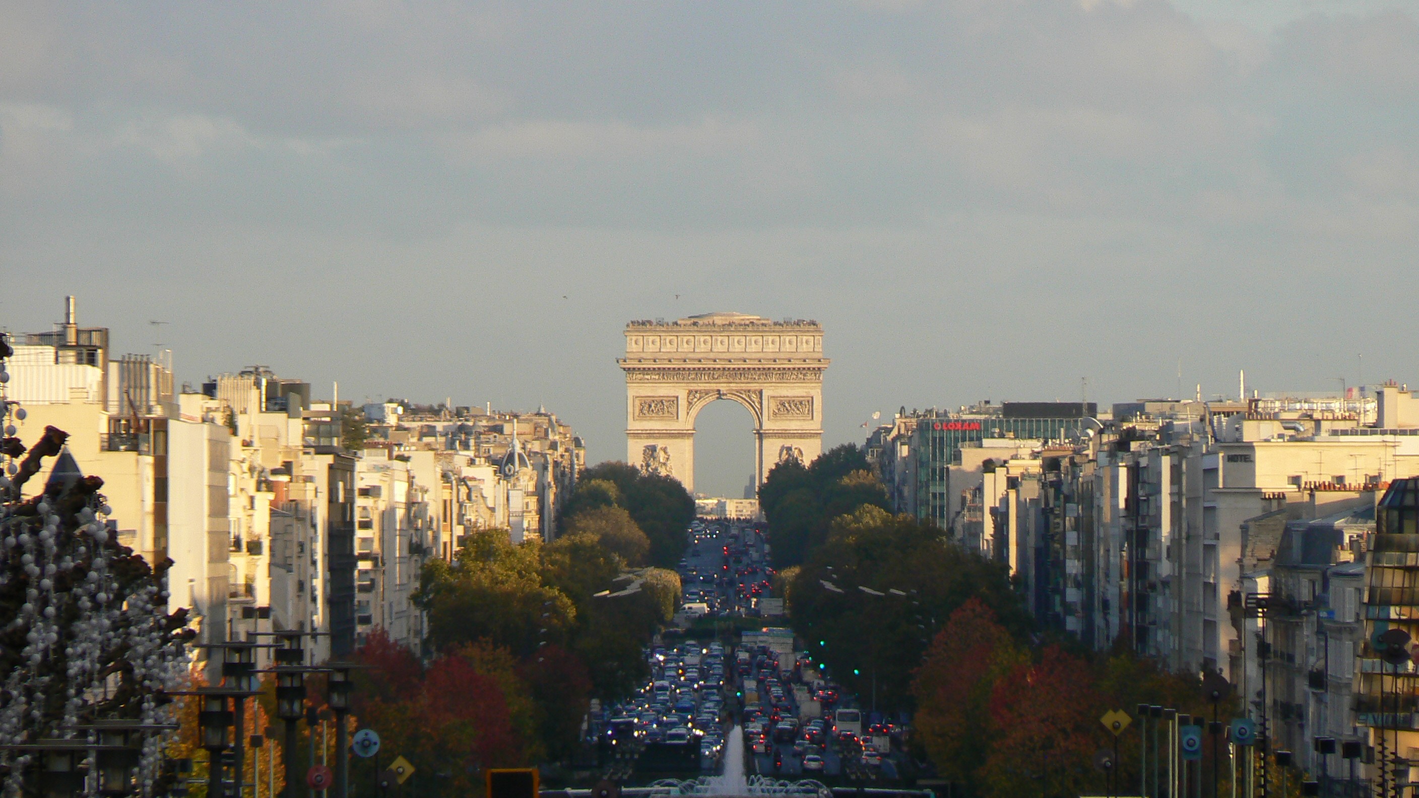 Clouds Trees Paris France Arc De Triomphe 2816x1584