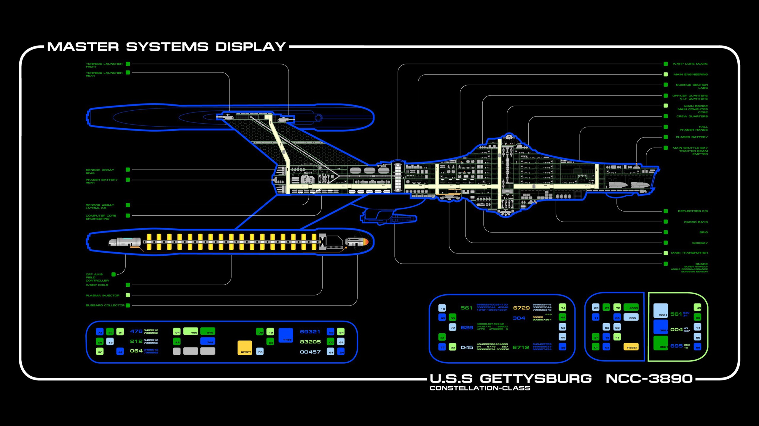 Star Trek Spaceship LCARS Star Trek Ships 2560x1440