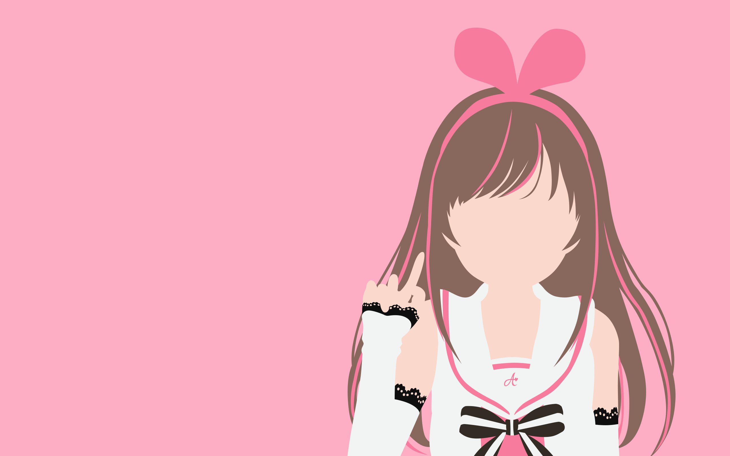 Kizuna Ai Anime Girls Minimalism Flatdesign Simple Background 2560x1600