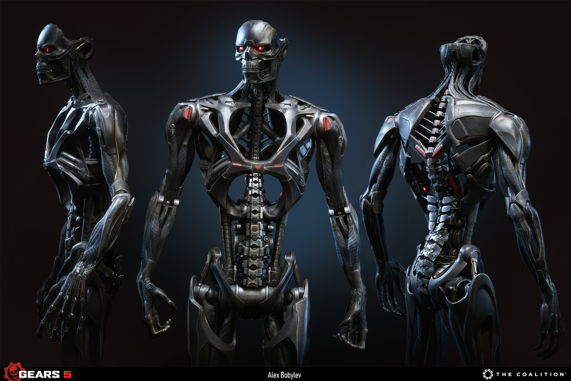 Render Terminator Dark Fate Terminator Endoskeleton 3D Machine Futuristic Alex Bobylev 1920x1280