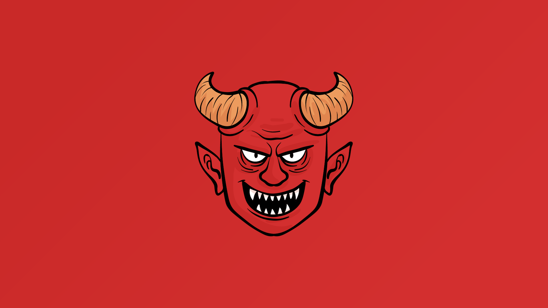 Satan Digital Red Background Horns Simple Background Red Demon Demon Horns 1920x1080