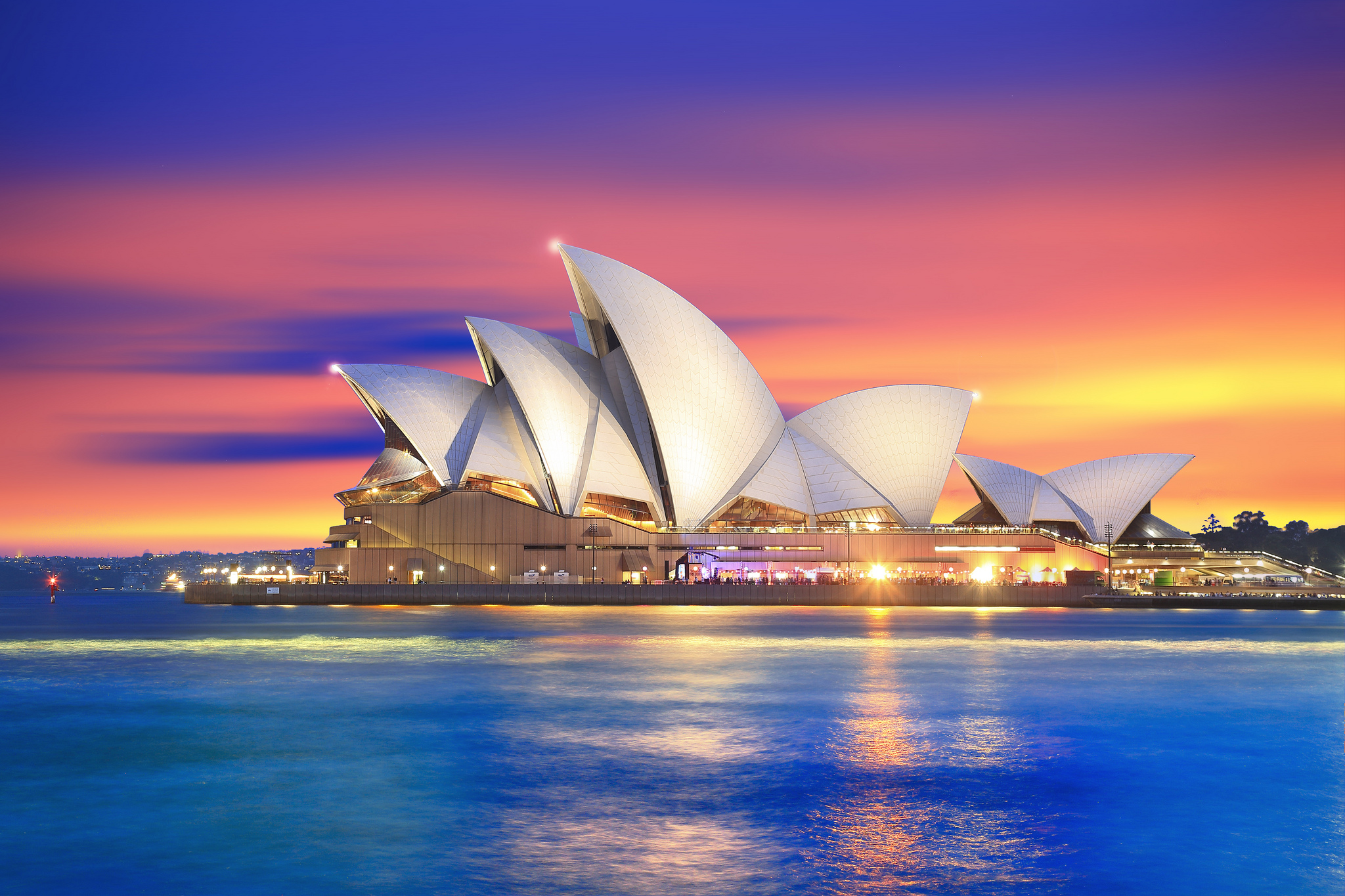 Sydney Opera House Sydney Harbour Sydney Australia Sunset Sky 2048x1365