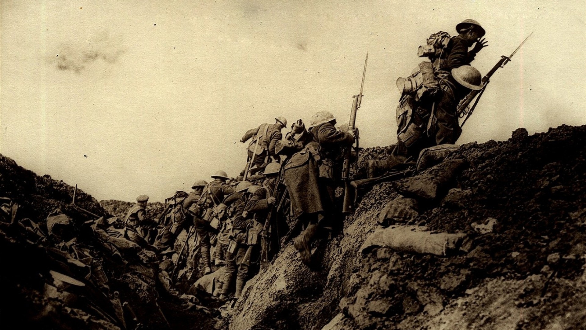 Military World War I Trenches British Army History 1920x1080