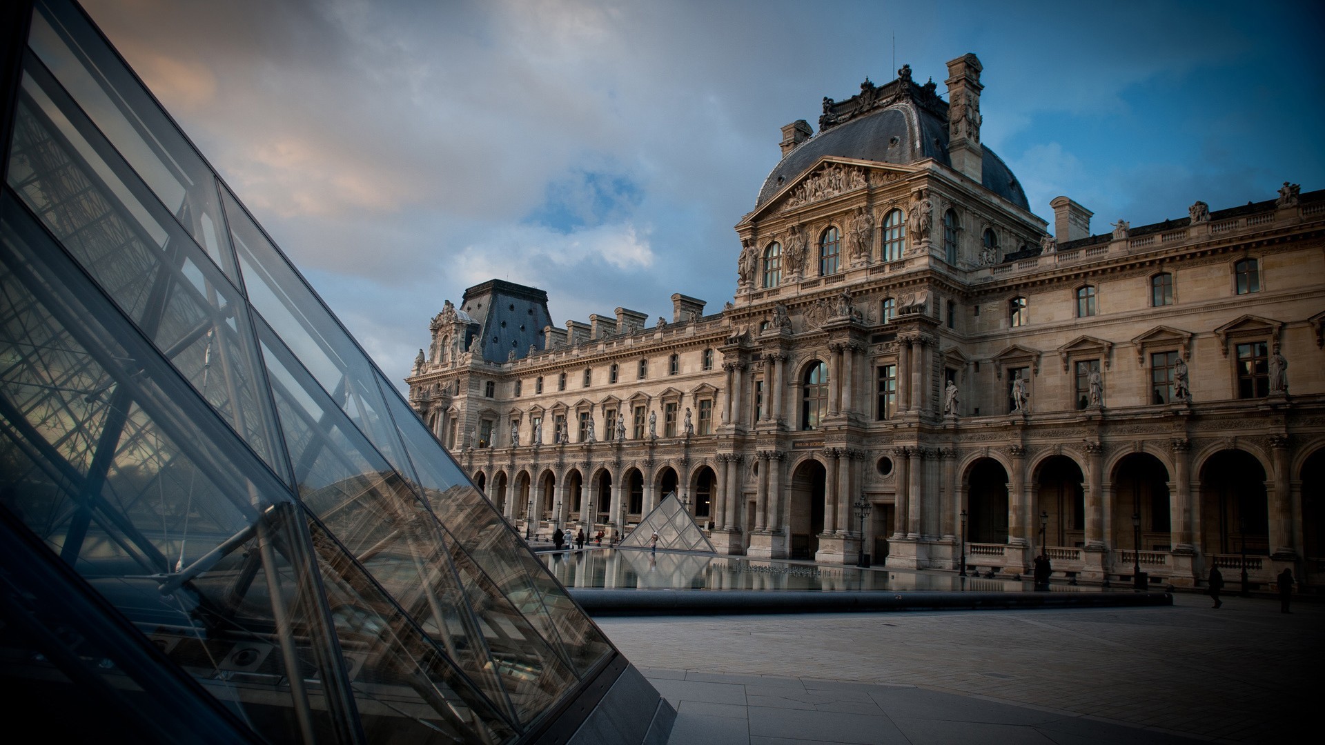 Building Paris Louvre France 1920x1080