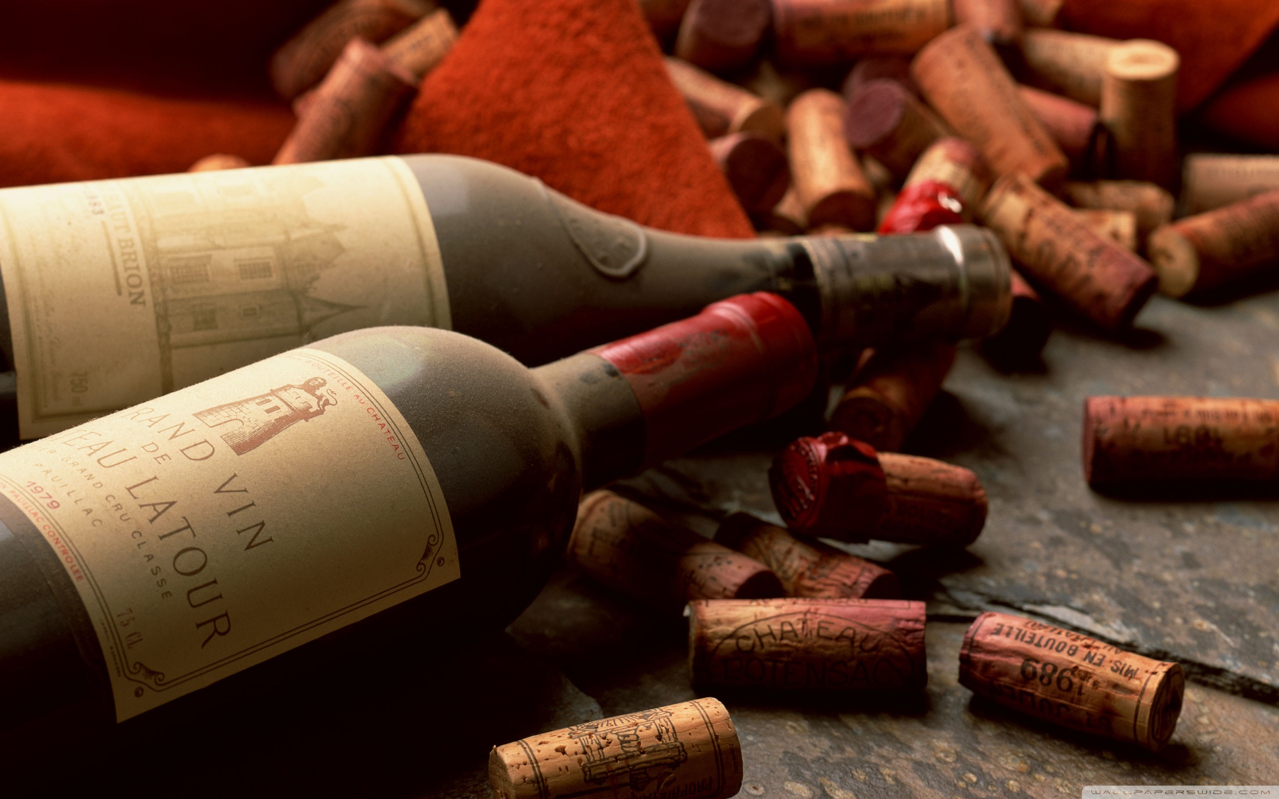 Wine Bottles Cork Dust French 2560x1600