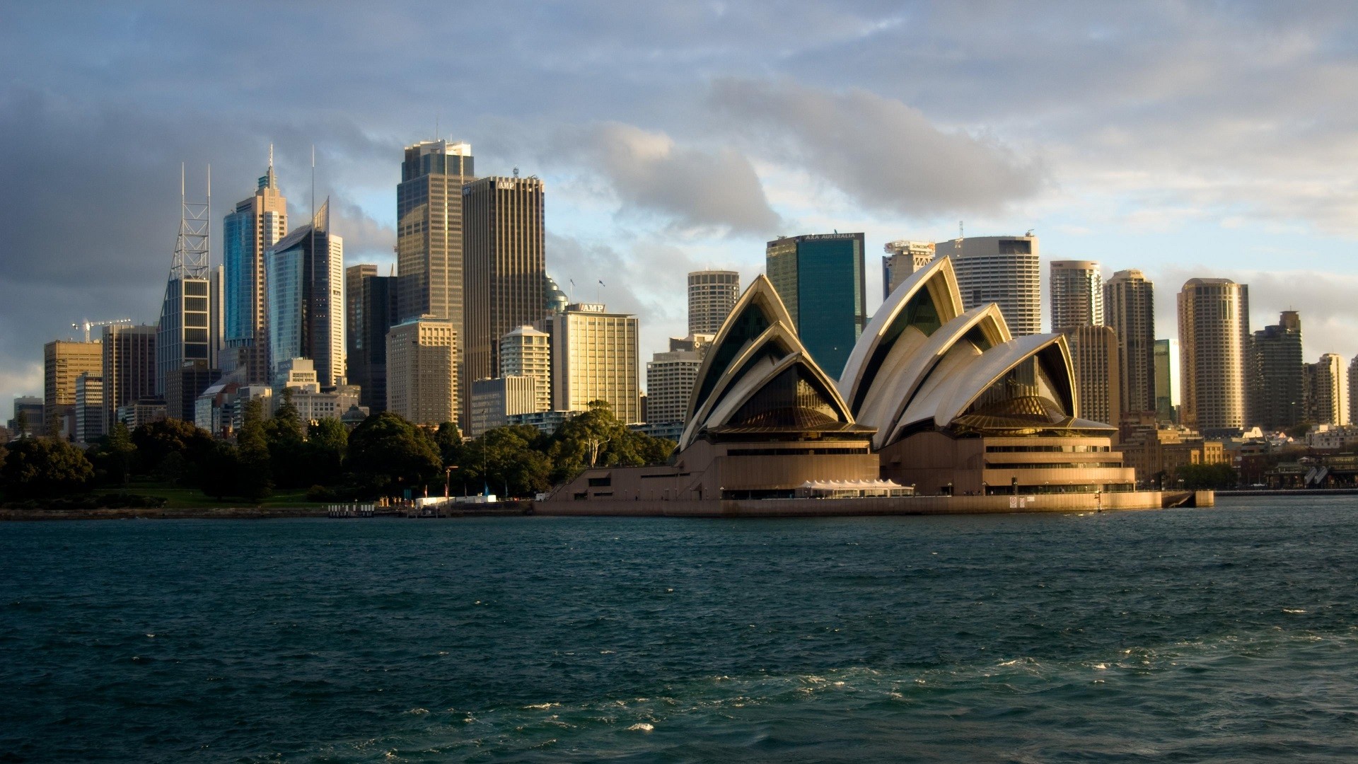 Sydney Australia Sydney Opera House Skyscraper Sea 1920x1080