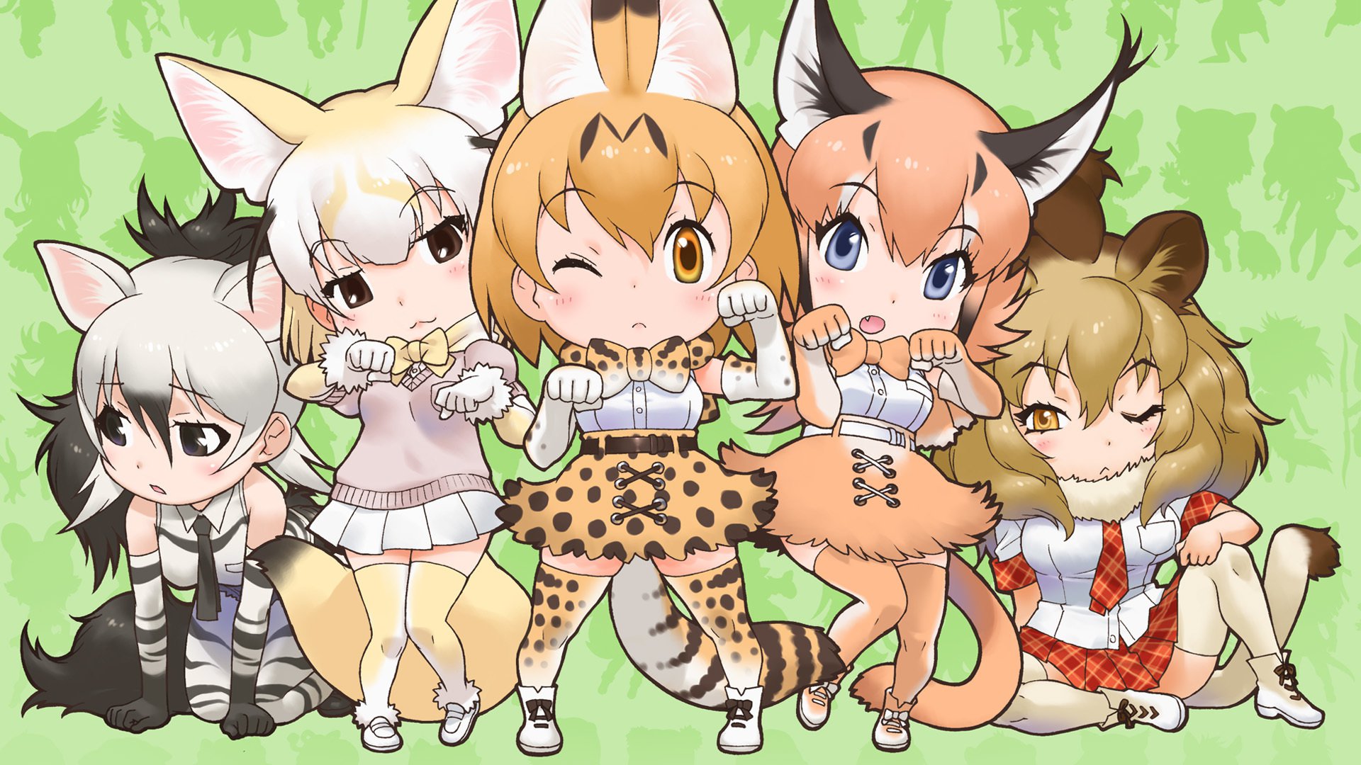 Serval Kemono Friends Lion Kemono Friends Fennec Kemono Friends Caracal Kemono Friends Aardwolf Kemo 1920x1080