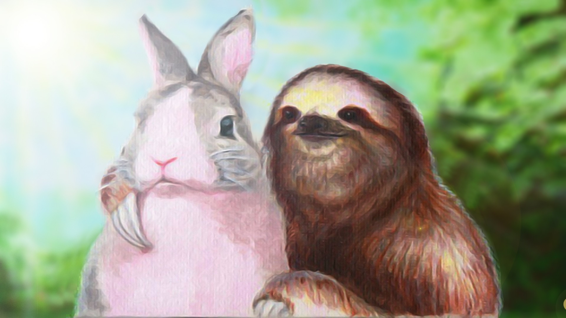 Sloths Rabbits 1920x1080