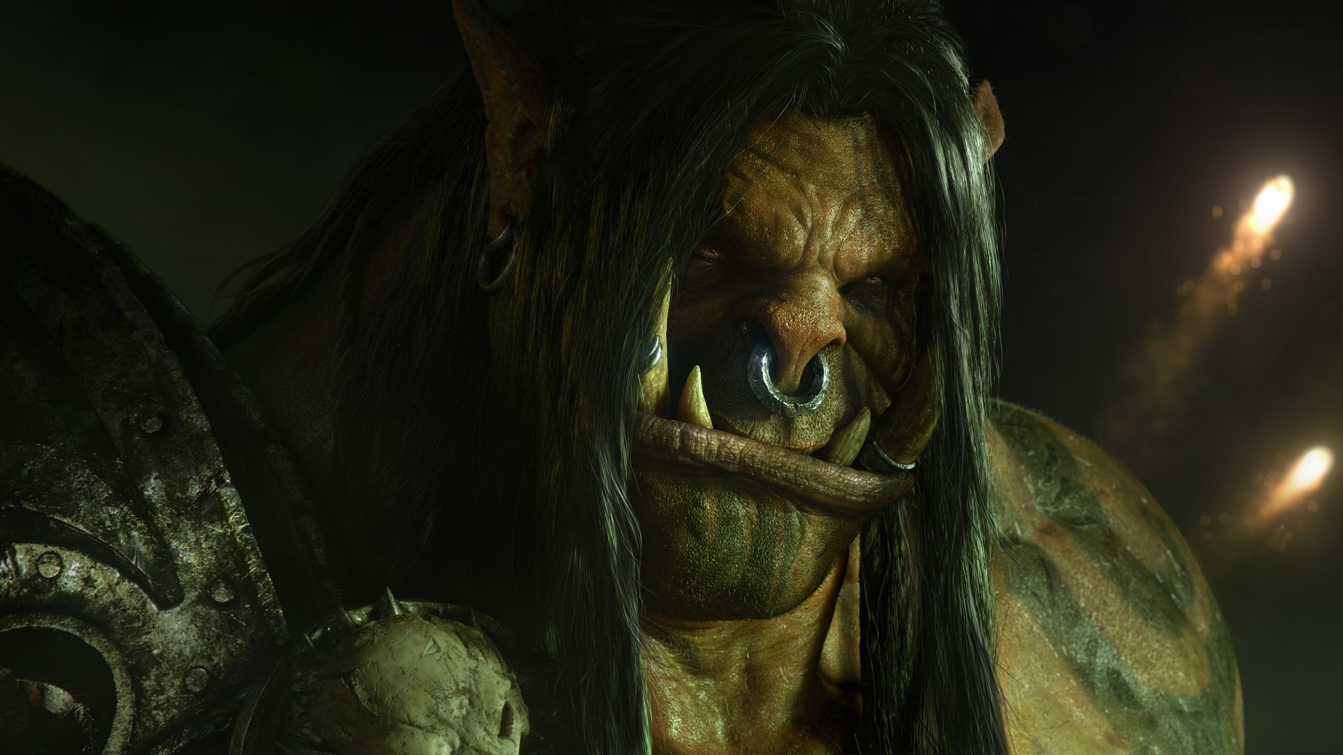 Video Games Warcraft World Of Warcraft Orcs Orc Grommash Hellscream Nose Rings Long Hair 1920x1080