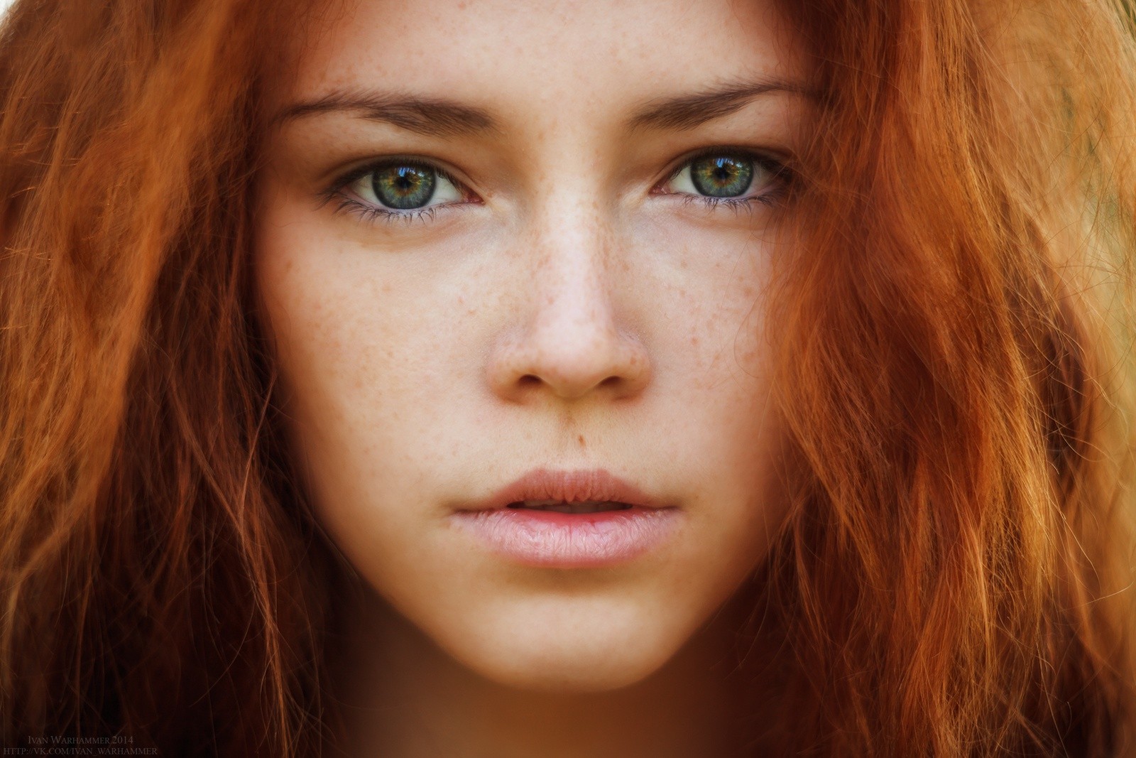 Women Hazel Eyes Redhead Freckles Face Ivan Warhammer 1600x1067