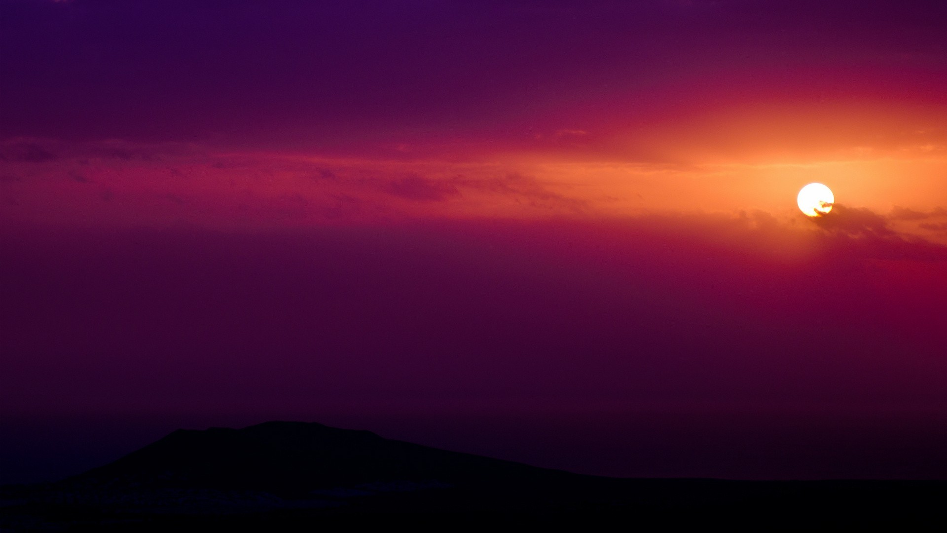 Sun Sky Purple Sky Sunset Skyscape 1920x1080