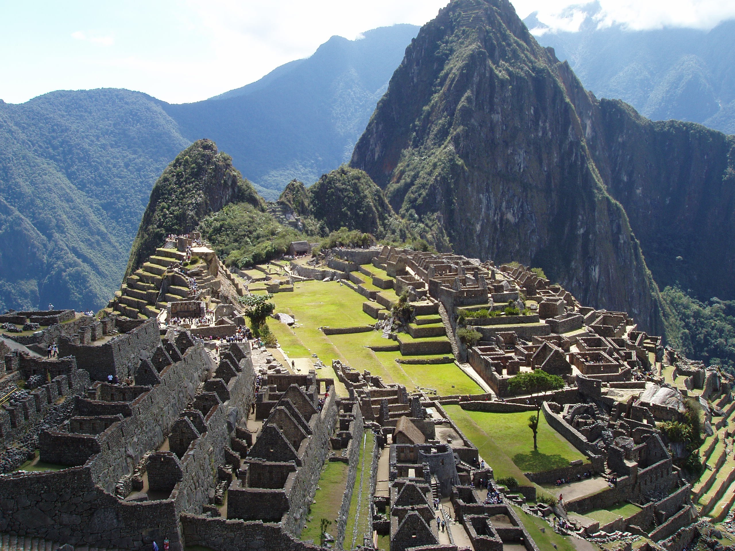 Machu Picchu Ruins Mountains Medieval Aerial View 2560x1920