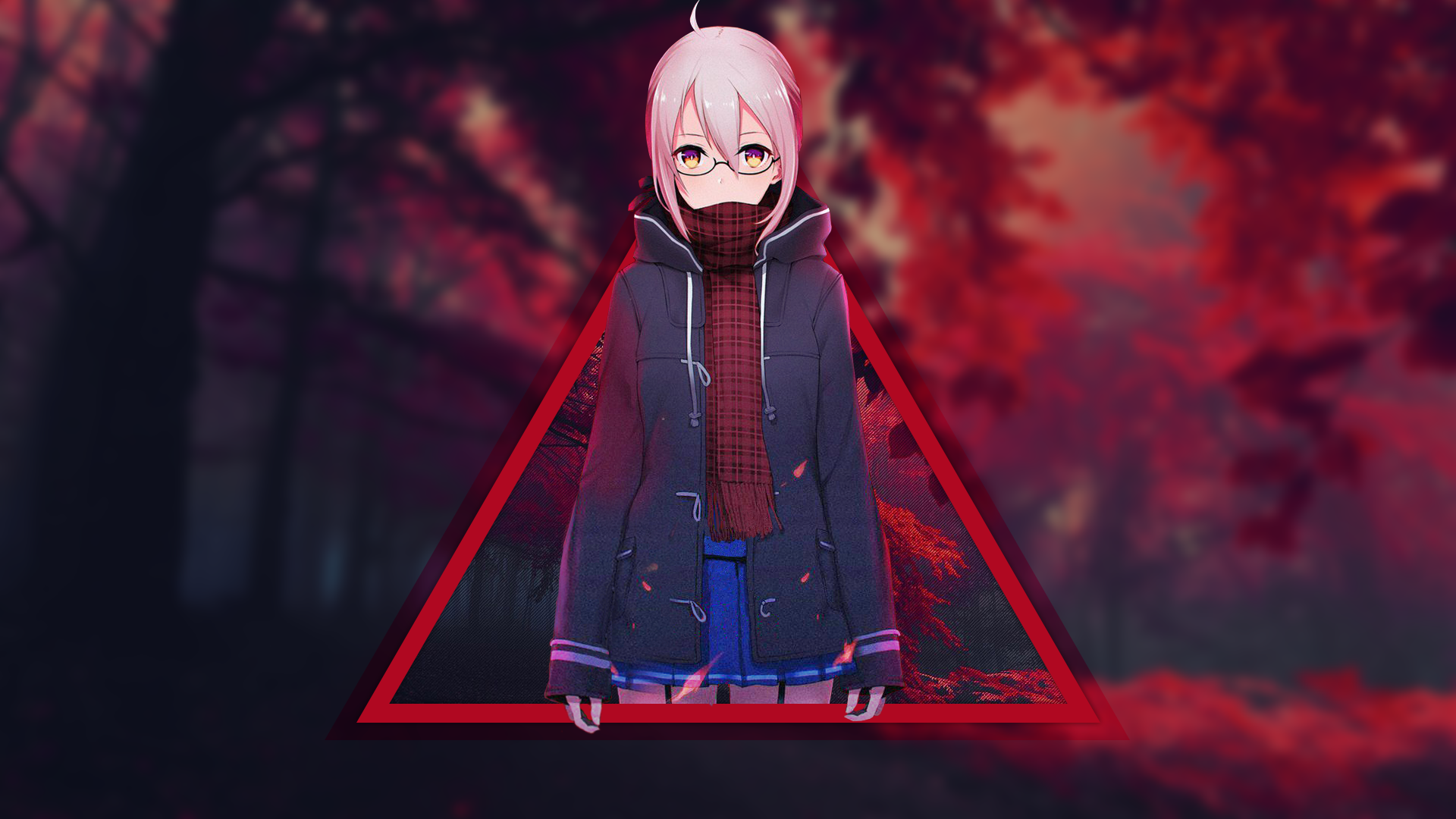 Red Forest Anime Girls Anime Pink Hair Triangle Glasses Mysterious Heroine X Alter Fate Grand Order  1920x1080